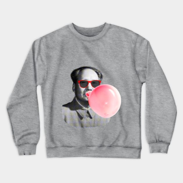 MAO ZEDONG with pink bubble gum Crewneck Sweatshirt by ZOO OFFICIAL